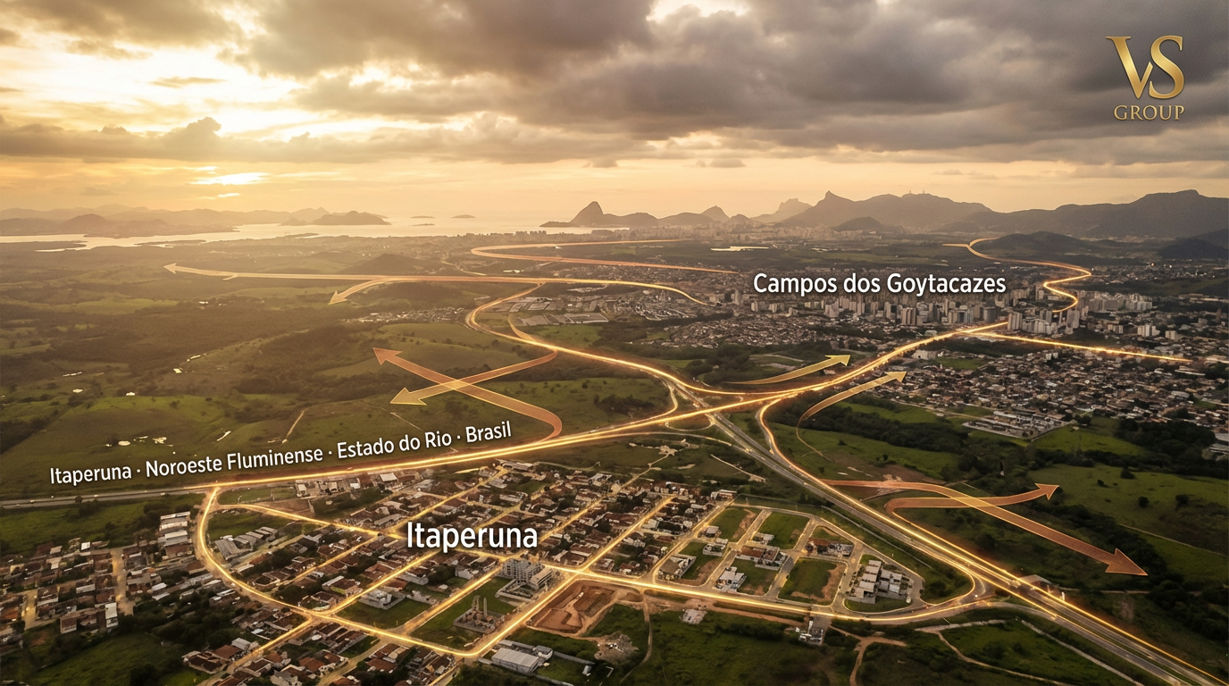 Vista aérea — expansão VS GROUP pelo estado do Rio de Janeiro