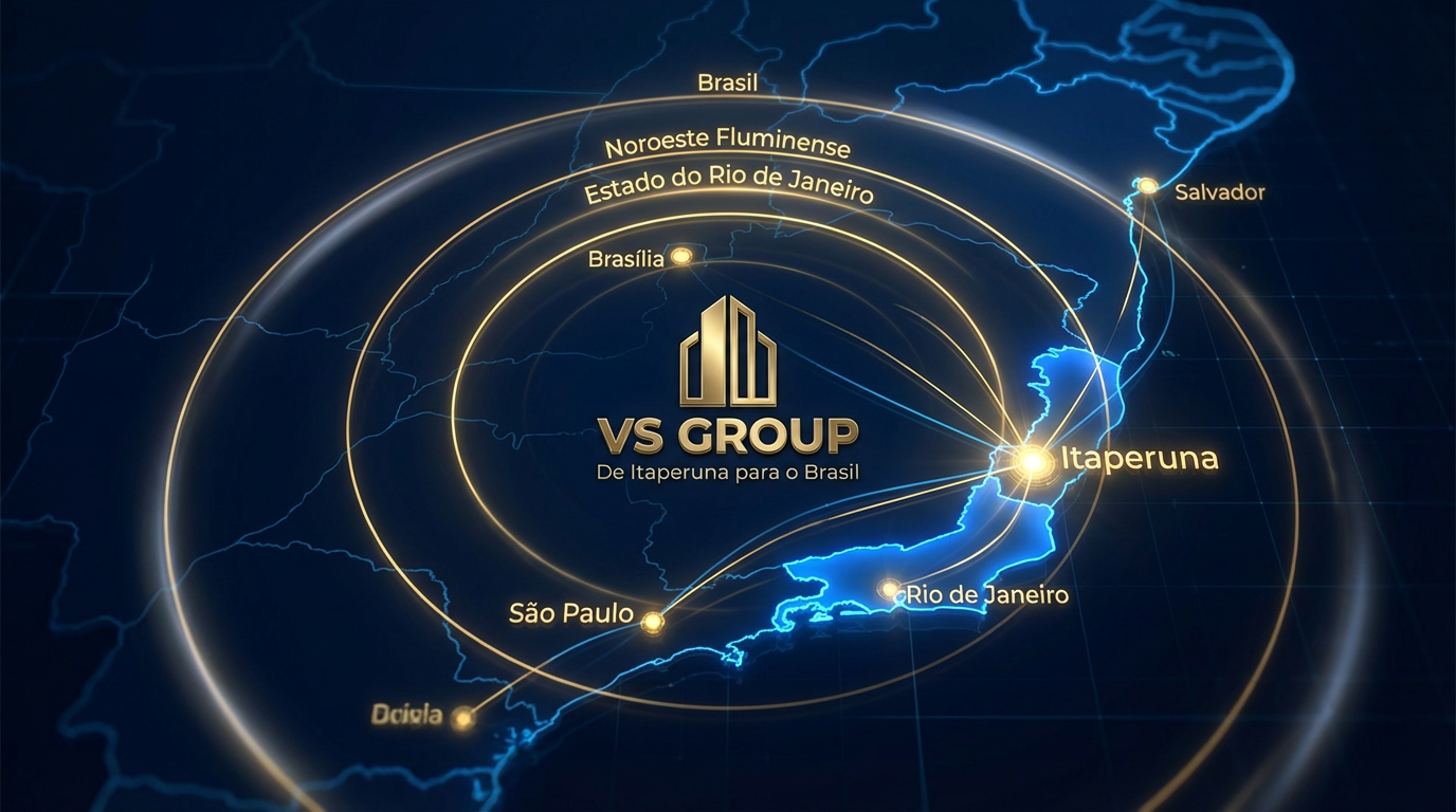 Mapa de expansão VS GROUP — Itaperuna → Noroeste Fluminense → Estado do Rio → Brasil