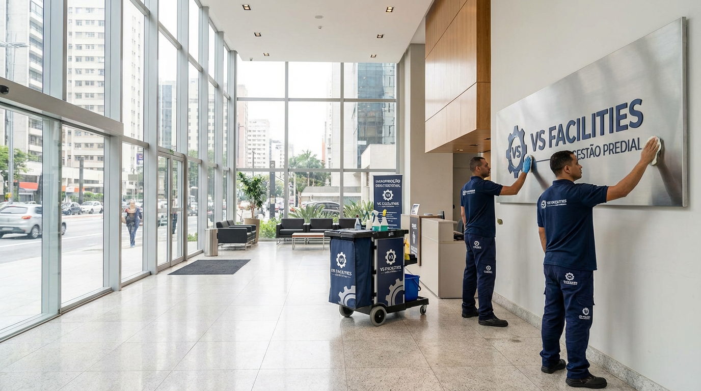 VS Facilities em operação — equipe em ambiente corporativo